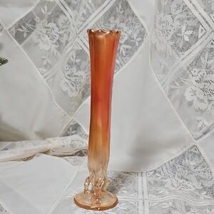 Elegant Dugan vintage Carnival Orange Glass Vase